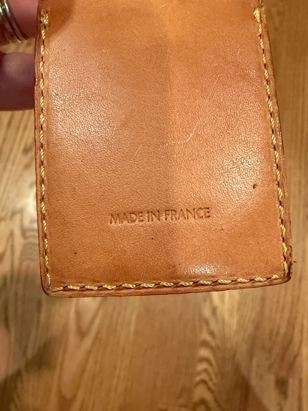 Louis Vuitton Brown Leather Luggage Tag with Strap